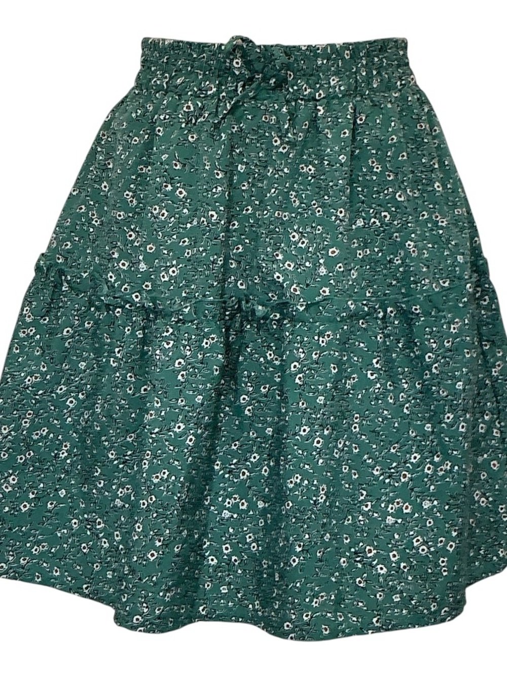 2Bella Green Ditsy Floral Print Mini Skirt Size XS Boho Chic Cottagecore